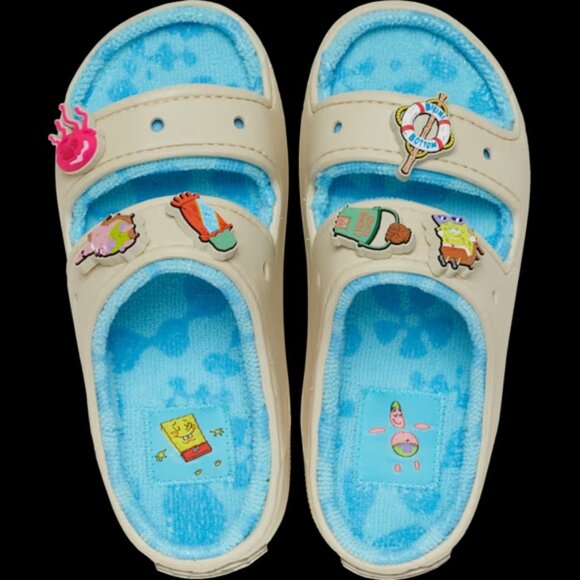 NEW. Crocs SpongeBob SquarePants Cozzzy Terry Sandals. Women's size. - Picture 3 of 3